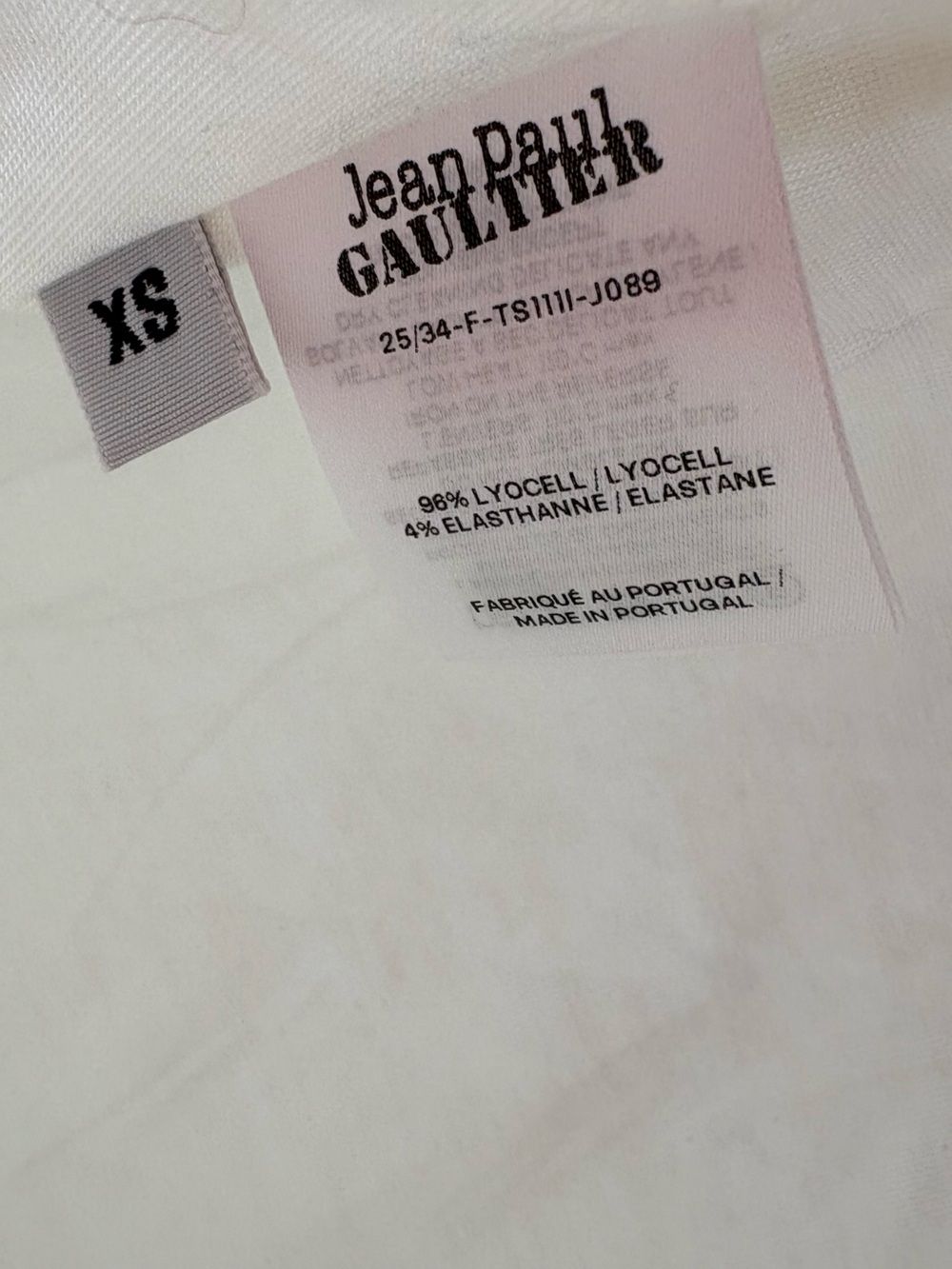 Jean Paul Gaultier Tattoo Logo Baby Tee Wings Ivory XS NWT Designer - Picture 12 of 14